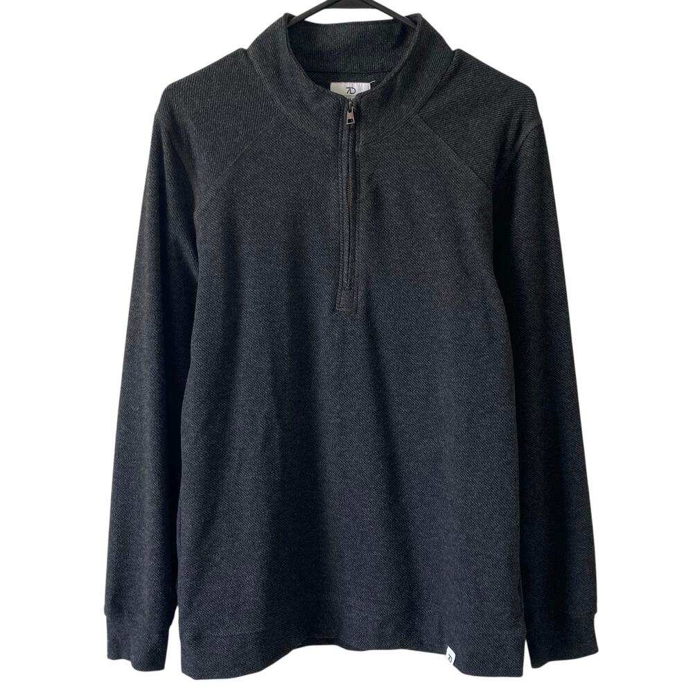 7 DIAMONDS Elevate Quarter Zip Pullover Size Small Charcoal Gray Midweight Knit